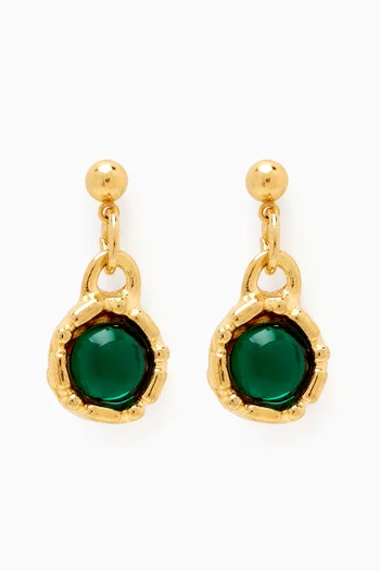 Rediscovered 1980s Faux Emerald Earrings