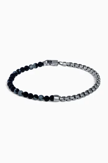 Sennit Box Bracelet in Ruthenium-plated Sterling Silver