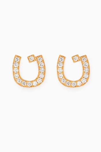 Arabic Initial Diamond Stud Earrings in 18kt Gold