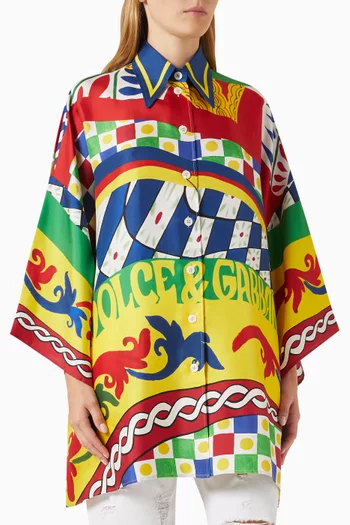 Oversized Carretto-print Shirt in Twill