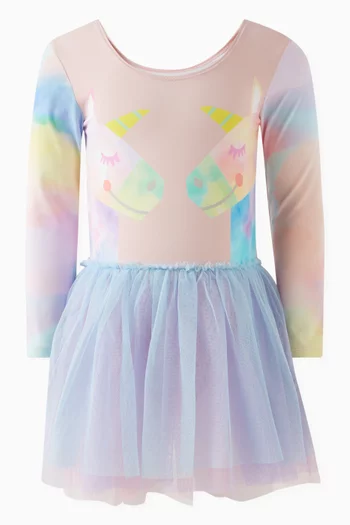 Unicorn-print Tulle Dress
