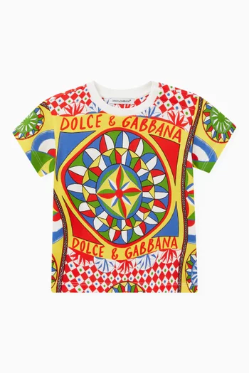 Carretto Print T-shirt in Cotton Jersey