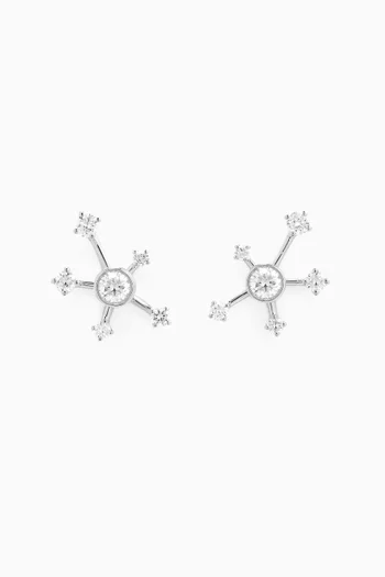 Galaxy Diamond Stud Earrings in 18kt White Gold