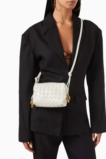 حقيبة كروس لوب ميني جلد مجدول