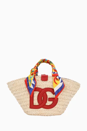 Small Kendra Shopper Tote Bag in Straw