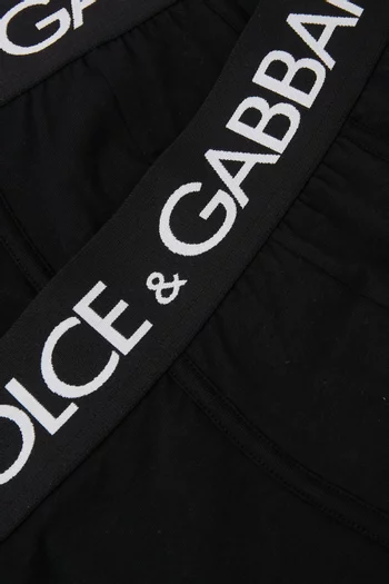 طقم بوكسر بطبعة شعار الماركة قطن مطاطي، قطعتان