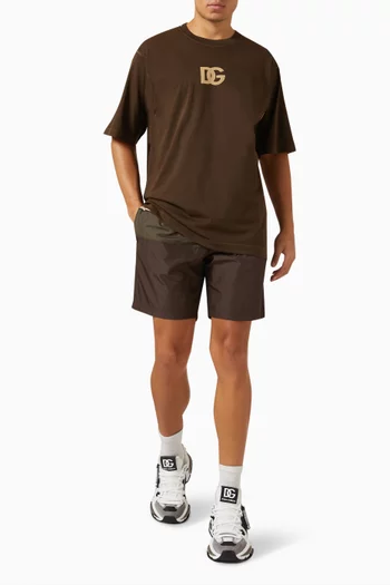 Re-edition Striped Swim Shorts in Technical Satin