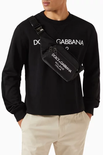 Rubberized Logo Belt Bag in Nylon