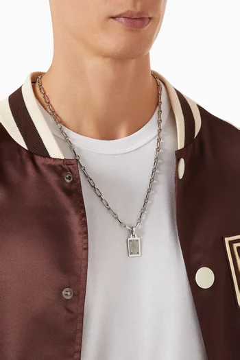 Logo-plaque Necklace in Brass