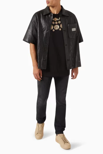 Openwork Shirt in Lambskin