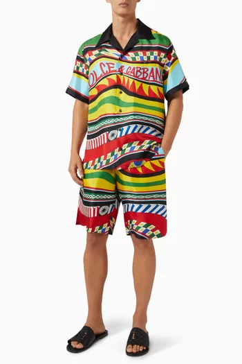 Jogging Shorts in Silk Twill