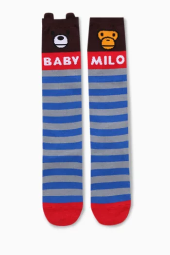 Hoop Baby Milo Animal Ear Long Socks in Cotton-blend