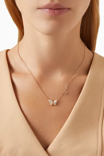 Farfasha Butterfly Petali del Mare & Amethyst Necklace in 18kt Rose Gold