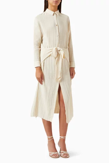 Pamela Midi Dress in Cotton-gauze