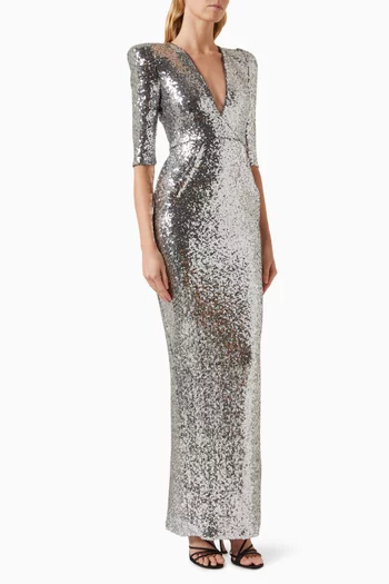 Look Me Up Sequinned Gown