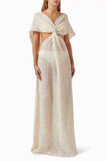 فستان فيوري بتصميم ملفوف مزيج قطن