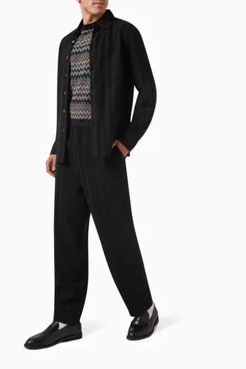 Straight-leg Pants in Cotton Blend