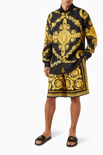 Printed Shorts in Silk Twill
