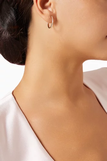 Medium Diamond Hoop Earrings in 18kt Gold