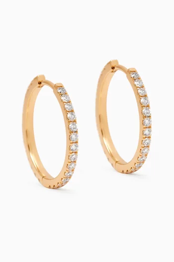 Medium Diamond Hoop Earrings in 18kt Gold
