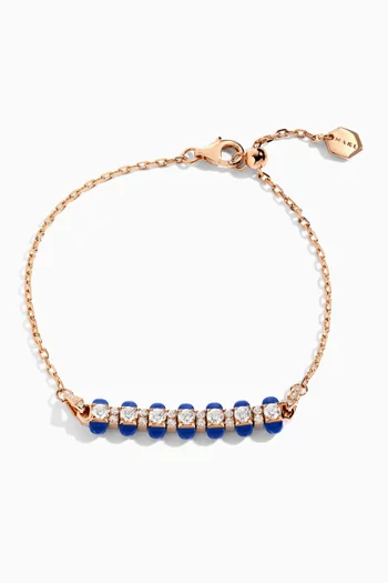 Tip-Top Diamond & Lapis Lazuli Bracelet in 18kt Rose Gold