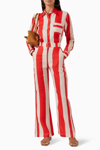 Striped Pants in Linen