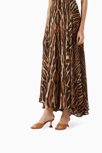 حذاء لوبيتا مفتوح من الخلف بكعب 70 مم جلد نابا