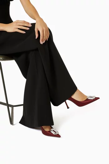 Camelia 90 Crystal Pumps in Satin