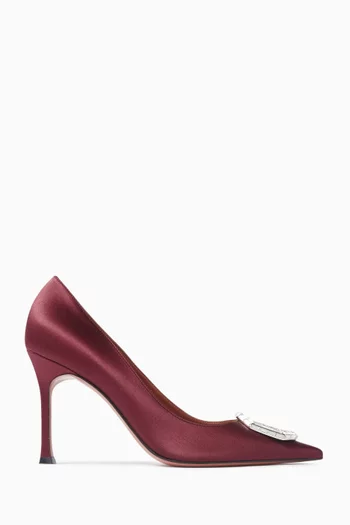 Camelia 90 Crystal Pumps in Satin