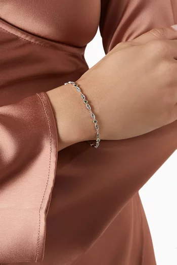 Ava Diamond & Emerald Bracelet in 9kt Gold & Sterling Silver