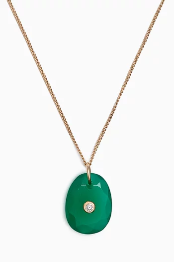 Orso Diamond & Onyx Pendant Necklace in 14kt Gold