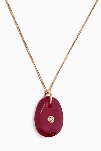 Orso Diamond & Ruby Pendant Necklace in 14kt Gold