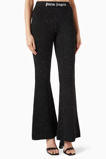 Soiree Flared Sequin Pants in Stretch-knit