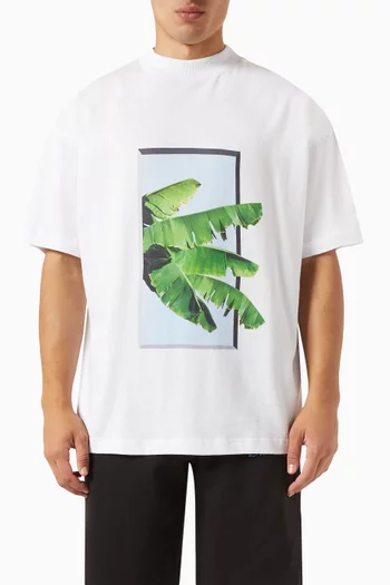 Leaf Print T-shirt in Cotton