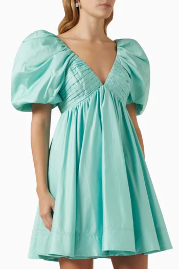 Gabrielle Plunge Mini Dress in Linen-blend