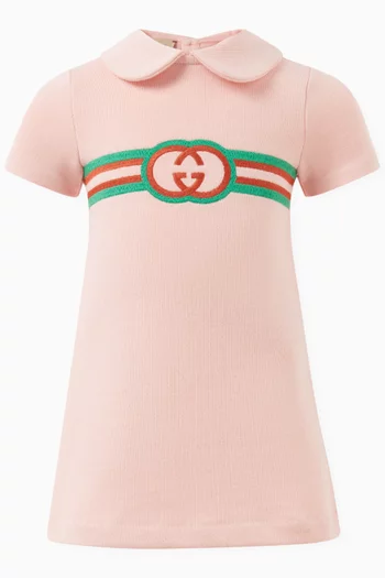 Logo-embroidery Dress in Cotton