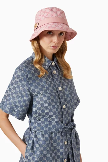 Logo Bucket Hat in GG Canvas