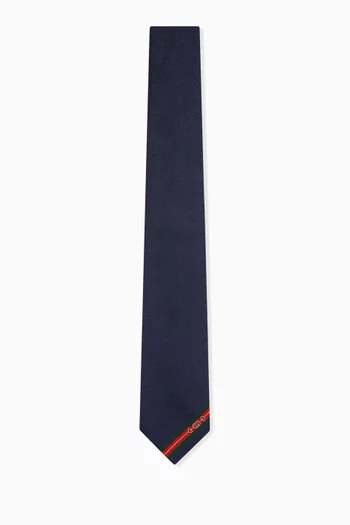 Printed Tie in Jacquard Silk