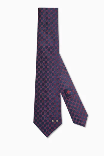 GG Monogram Tie in Silk Jacquard
