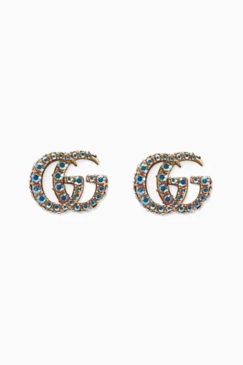 Double G Crystal Stud Earrings