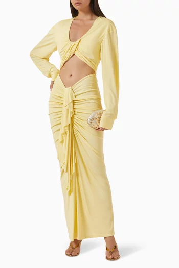 تنورة فيفيندا طويلة بدرابيه فيسكوز