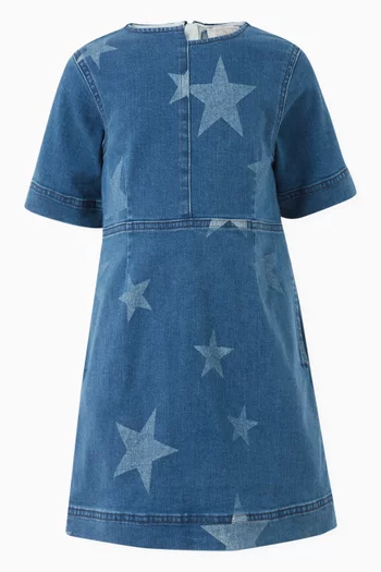 Star Print Dress in Denim