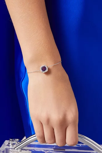 Vera Bolo Amethyst & Diamond Bracelet in 18kt White Gold