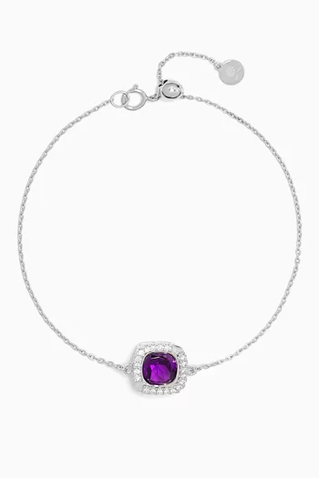 Vera Bolo Amethyst & Diamond Bracelet in 18kt White Gold