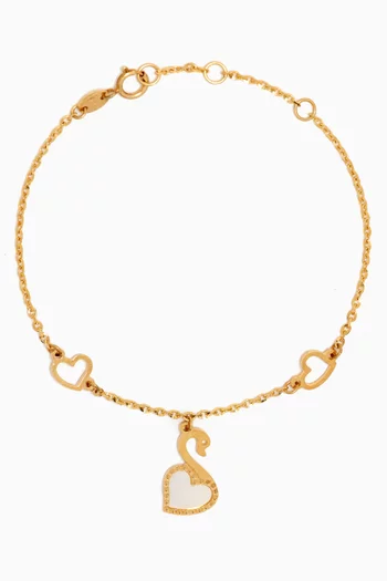 Ara Swan Mother-of-pearl Bracelet in 18kt Gold