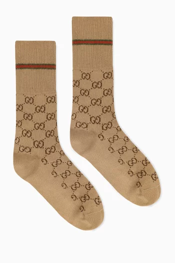 GG Socks with Web in Stretch Cotton