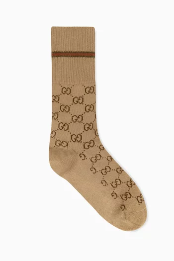 GG Socks with Web in Stretch Cotton