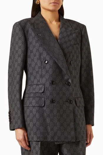 GG-motif Jacket in Wool-jacquard