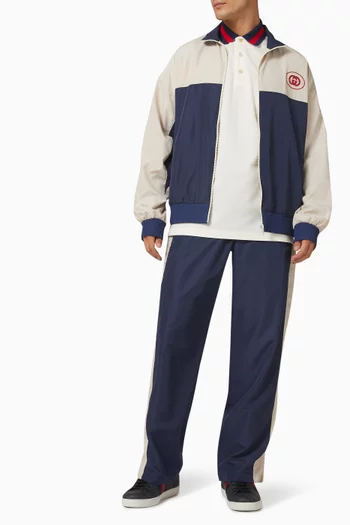 Web Collar Polo Shirt in Stretch Cotton-piqué