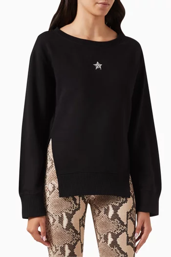 Crystal-embellished Star Sweatshirt in Cotton